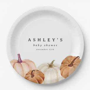 Baby shower van pompoen papieren bordje