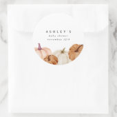Baby shower van pompoen ronde sticker (Tas)
