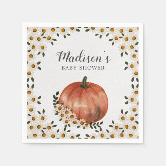 Baby shower van pompoen servet (Voorkant)