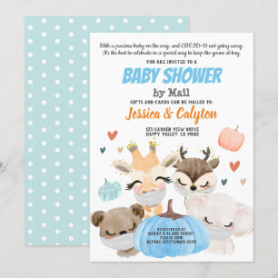 Baby shower van pompoenen per post Woodland Animal Kaart