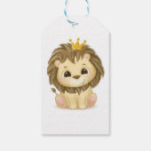 Baby shower van prins Lion Boy Dank je Cadeaulabel (Achterkant)