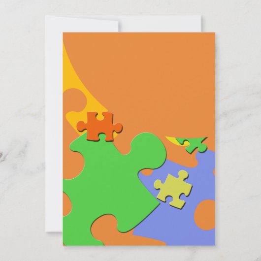 Baby shower van puzzelstukjes kaart (Achterkant)