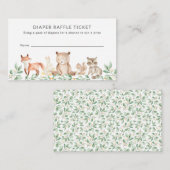 Baby shower van Raffle Cute Woodland Animals Informatiekaartje (Voorkant / Achterkant)