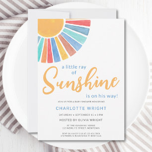 Baby shower van Ray of Sunshine Boy Kaart