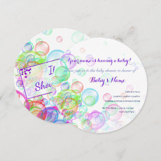 Baby shower van regenboogzeep Bubbles Kaart