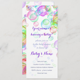 Baby shower van regenboogzeep Bubbles Kaart
