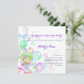 Baby shower van regenboogzeep Bubbles Kaart (Staand voorkant)