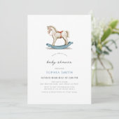 Baby shower van Rocking Horse Blue Boy Kaart (Staand voorkant)