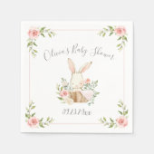 Baby shower van roze Floral Bunny Rabbit Servet (Voorkant)