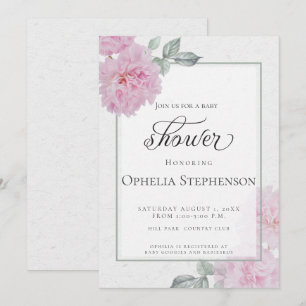 Baby shower van roze pinda's kaart