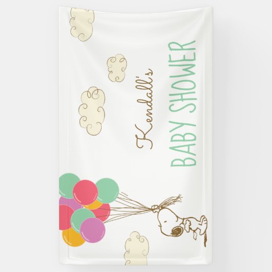 Baby shower van snoopy en ballonnen spandoek (Verticaal)