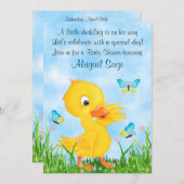 Baby shower van stekelstaarten en botervliegen kaart (Voorkant / Achterkant)