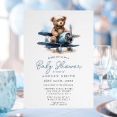 Baby shower van Teddy Bear Airplane Kaart