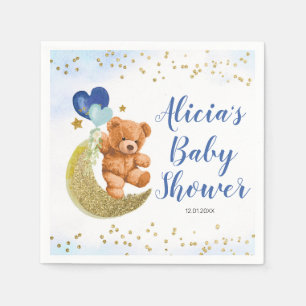 Baby shower van Teddy Bear Blue-ballon Napkins Servet