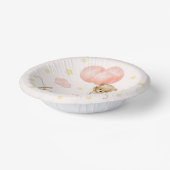 Baby shower van Teddy Bear en Roze Balloons Papieren Kommen (Gebogen)