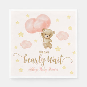 Baby shower van Teddy Bear en Roze Balloons Servet