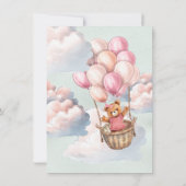 Baby shower van Teddy Bear Hot Air Kaart (Achterkant)