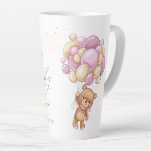 Baby shower van Teddy Bear Pink-ballonnen Latte Mok
