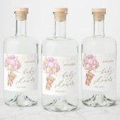 Baby shower van Teddy Bear Pink-ballonnen Likeurfles Etiket (Flessen)