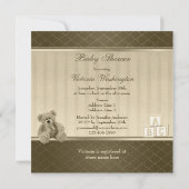  Baby shower van Teddy & Building Blocks Kaart (Achterkant)