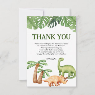 Baby shower van Tropical Dinosaur Boy Bedankkaart