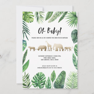 Baby shower van Tropische loof en gouddieren