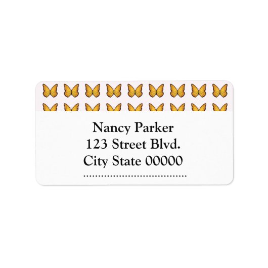 Baby shower van vlinder etiket (Voorkant)