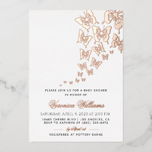 Baby shower van vlinder folie uitnodiging