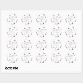 Baby shower van vlinder ronde sticker (Vel)