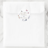 Baby shower van vlinder ronde sticker (Tas)
