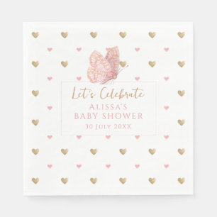Baby shower van vlinder servet