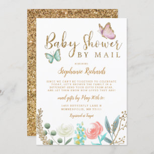Baby shower van vlindergoud per POST Kaart