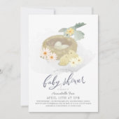 Baby shower van vogelnestmeisje kaart (Voorkant)