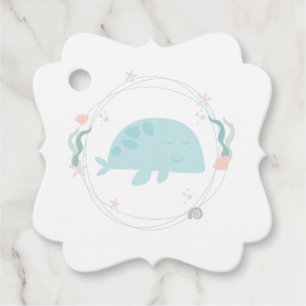 Baby shower van walvis bedankjes labels