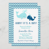 Baby shower van walvis kaart (Voorkant / Achterkant)