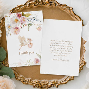Baby shower van wilde bloemen bedankkaart