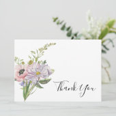 Baby shower van wilde bloemen bedankkaart (Staand voorkant)