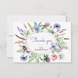 Baby shower van wilde bloemen bedankkaart