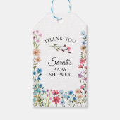 Baby shower van wilde bloemen cadeaulabel (Voorkant)