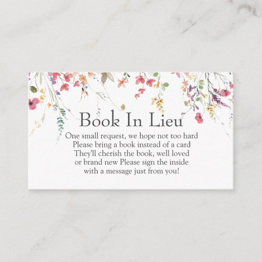 Baby shower van wilde bloemen in niet-insteeklijst informatiekaartje (Voorkant)