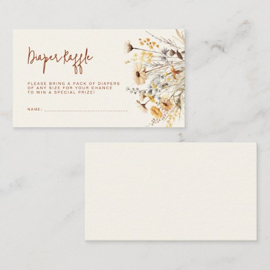 Baby shower van wilde bloemen informatiekaartje (Voorkant / Achterkant)