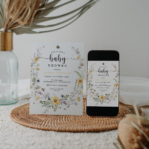 Baby shower van wilde bloemen - Kaart