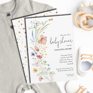 Baby shower van wilde bloemen kaart
