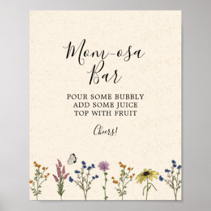  Baby shower van wilde bloemen Mam-osa Bar Sign Poster