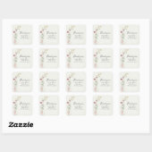 Baby shower van wilde bloemen vierkante sticker (Vel)