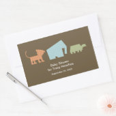 Baby shower van wilde dieren rechthoekige sticker (Envelop)