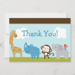 Baby shower van wilde Oerwouden Hartelijk dank Bedankkaart