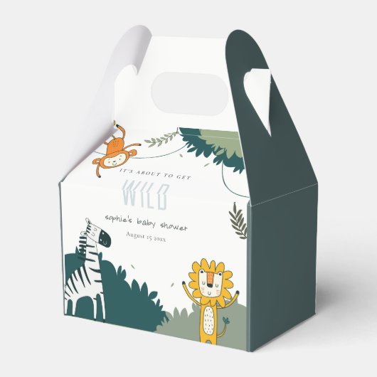 Baby shower van wilde tropische Oerwouden Bedankdoosjes (Achterkant)