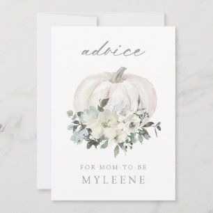 Baby shower van witte en grijze Floral Advieskaart