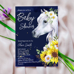 Baby shower van witte paardenzonnebloemen kaart